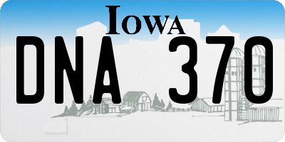 IA license plate DNA370