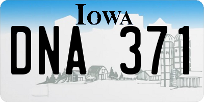 IA license plate DNA371