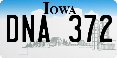 IA license plate DNA372