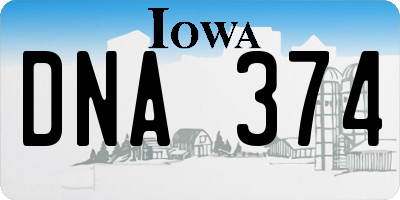 IA license plate DNA374
