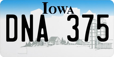 IA license plate DNA375