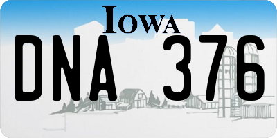 IA license plate DNA376