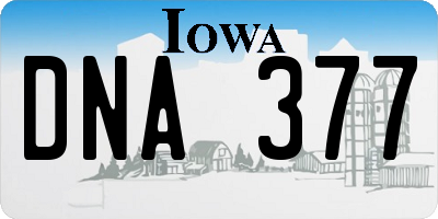 IA license plate DNA377