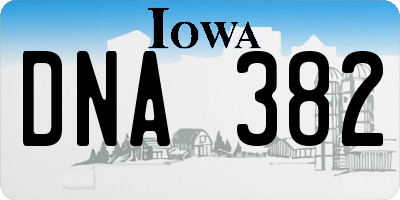 IA license plate DNA382