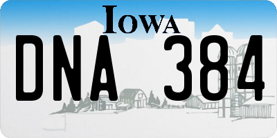 IA license plate DNA384