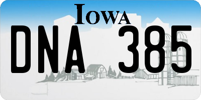 IA license plate DNA385