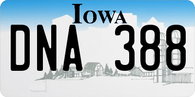 IA license plate DNA388
