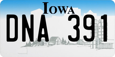 IA license plate DNA391