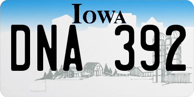 IA license plate DNA392