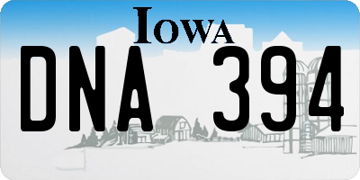 IA license plate DNA394