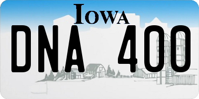 IA license plate DNA400