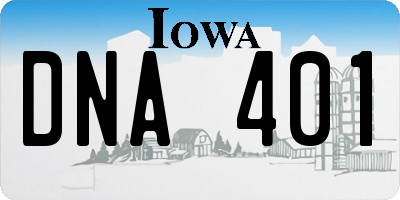IA license plate DNA401