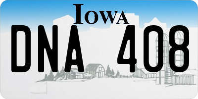 IA license plate DNA408