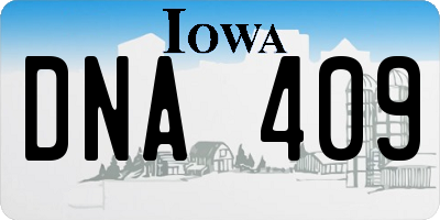 IA license plate DNA409