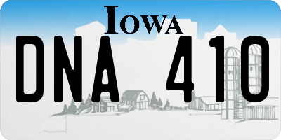 IA license plate DNA410