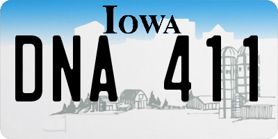 IA license plate DNA411