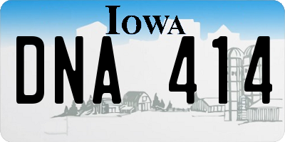 IA license plate DNA414
