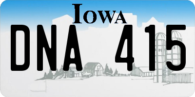 IA license plate DNA415