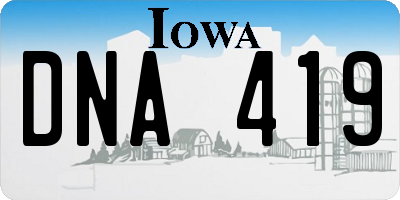 IA license plate DNA419