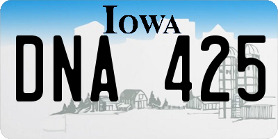 IA license plate DNA425