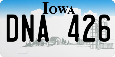 IA license plate DNA426