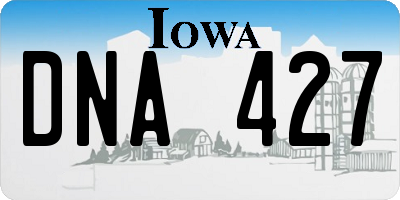 IA license plate DNA427