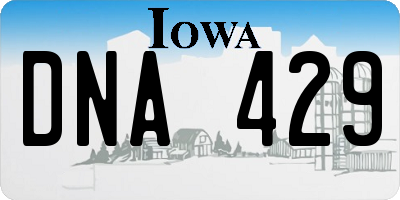 IA license plate DNA429