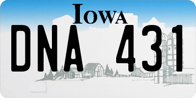 IA license plate DNA431