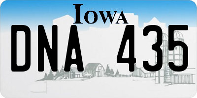 IA license plate DNA435