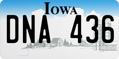 IA license plate DNA436