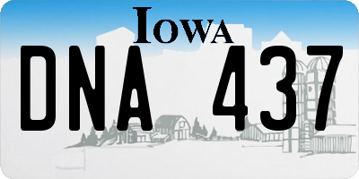 IA license plate DNA437