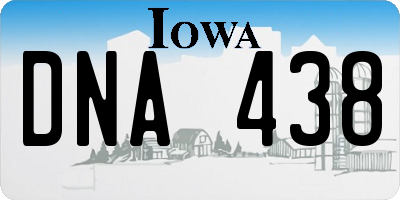 IA license plate DNA438