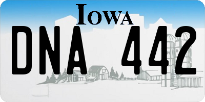 IA license plate DNA442