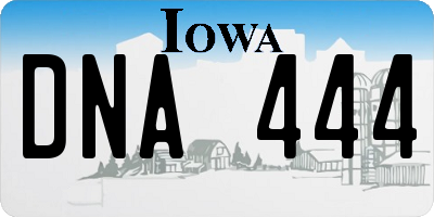 IA license plate DNA444