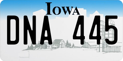 IA license plate DNA445