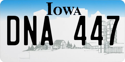 IA license plate DNA447