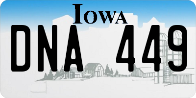 IA license plate DNA449