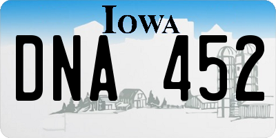 IA license plate DNA452
