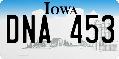 IA license plate DNA453