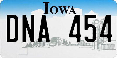 IA license plate DNA454