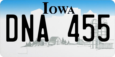 IA license plate DNA455