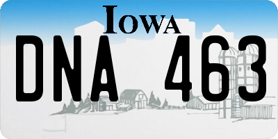 IA license plate DNA463