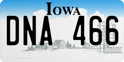 IA license plate DNA466