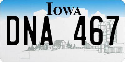 IA license plate DNA467