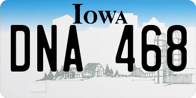 IA license plate DNA468