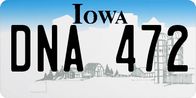 IA license plate DNA472