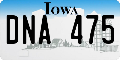 IA license plate DNA475