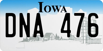 IA license plate DNA476