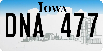 IA license plate DNA477