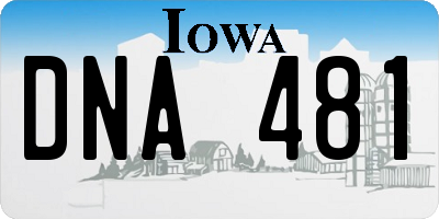 IA license plate DNA481